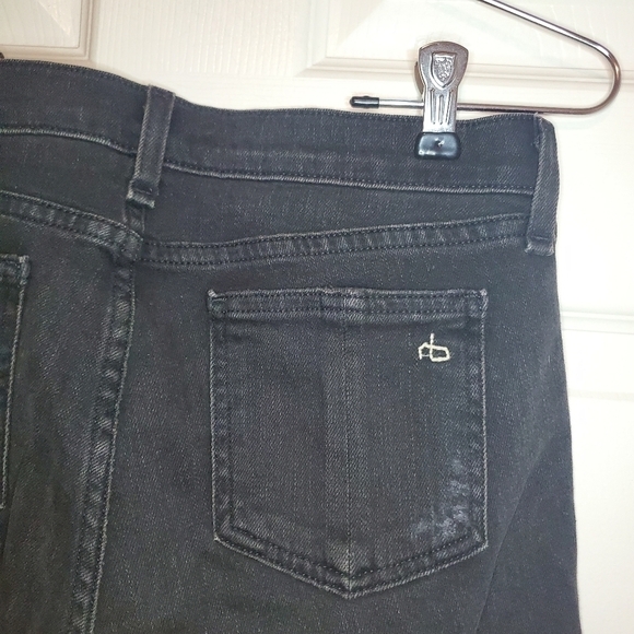 RAG & BONE Stretch Skinny Jeans Black w/ Holes Distressed 27 - Picture 9 of 14